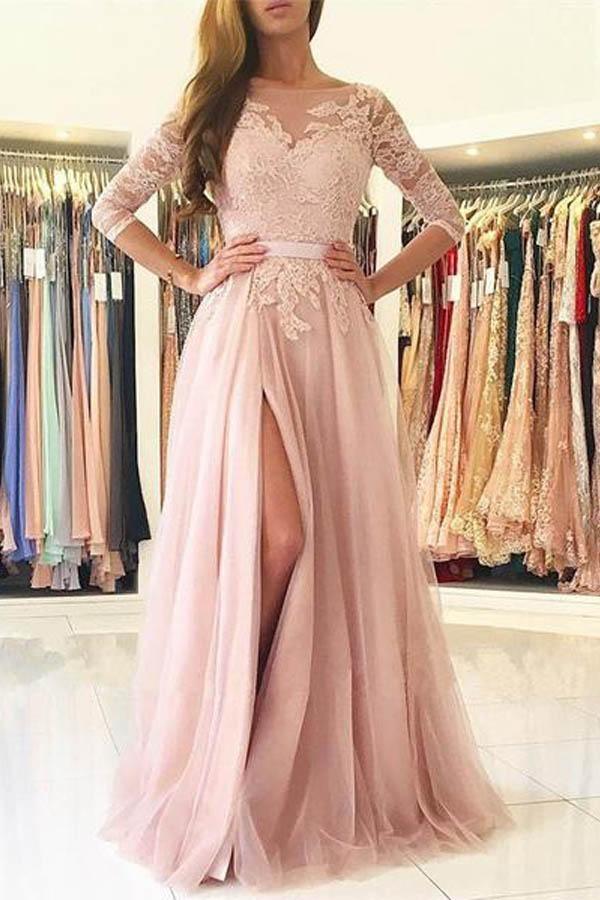 long sleeve semi formal dress